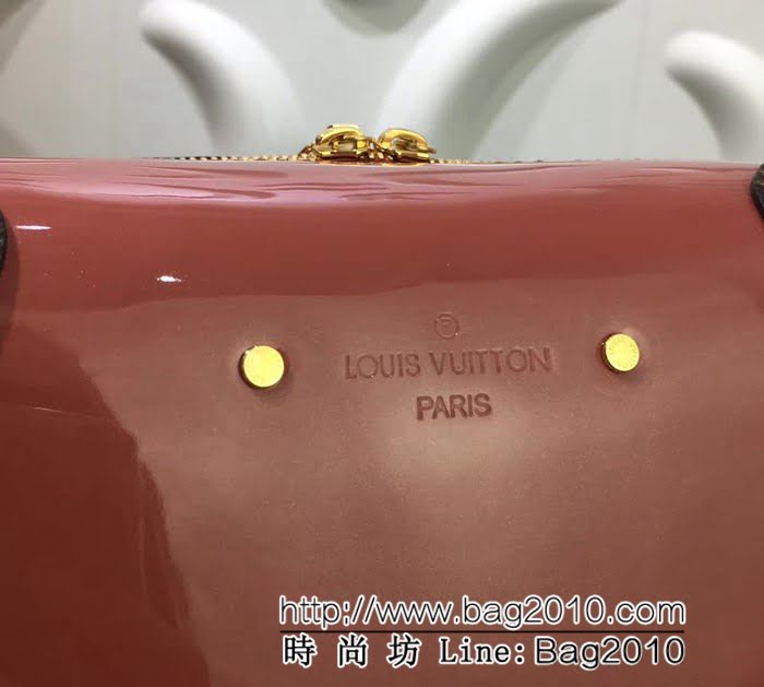 路易威登LV頂級原單2018新款Venice漆光皮革手袋 旅行箱M54390玫瑰紅 YDH1079